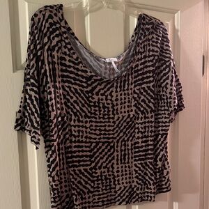Kirra Black and tan Patterned Blouse